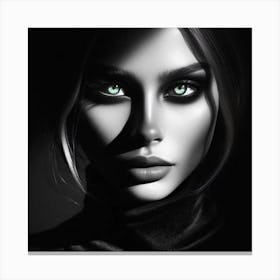 Black And White Portrait 5 Canvas Print