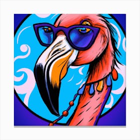Flamingo In Sunglasses Canvas Print