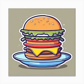 Burger Vector Illustration 4 Canvas Print