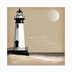 Lighthouse On The Beach Canvas Print