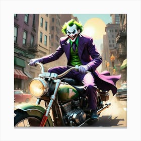 Joker On A Motorcycle 8 Canvas Print