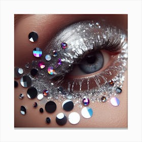 Glam Eye Makeup With Glitter Canvas Print