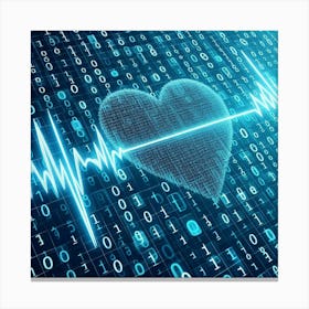 Heartbeat On A Computer Screen Canvas Print