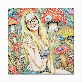 Psychedelic Girl on a soul journey. Canvas Print