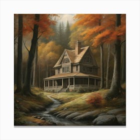 Cabin In The Woods 3 Canvas Print