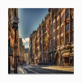 Sunny City Street Canvas Print