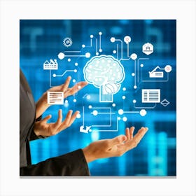 An Ultra Clear Digital Render Of A Cyber Security Concept Icon Fusing Business Brain Development (3) Canvas Print