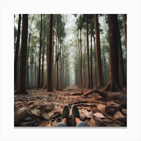 Person In The Forest Canvas Print