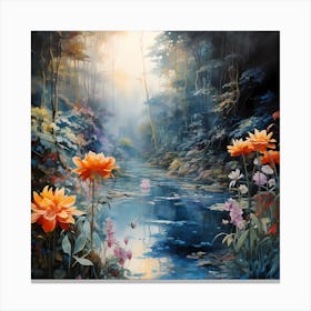 Garden of Dreams: A Watercolour Romance Canvas Print