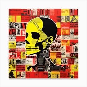 'Skull' Collage Canvas Print