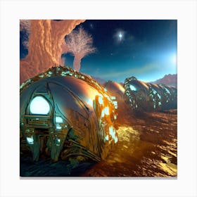 Spaceships In Space Canvas Print