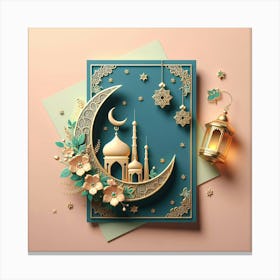 Muslim Holiday Greeting Card 6 Canvas Print