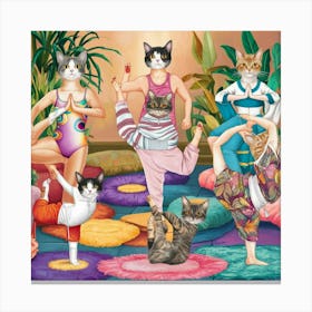 An Adorable And Artistic Illustration Of Cats Perf Eatywodqty27fiosojtnbw Rooneypwsgmtw0pv Tcqoa Canvas Print