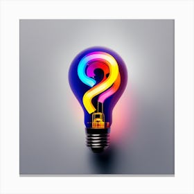 Light Bulb With Question Mark Canvas Print