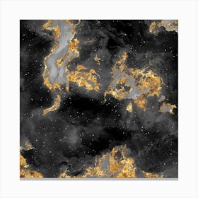 100 Nebulas in Space with Stars Abstract in Black and Gold n.120 Canvas Print