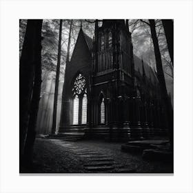 Dark Church In The Woods Canvas Print