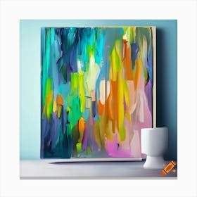 Abstract Modern Oil Painting With Simple Colors Canvas Print