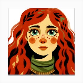 Beautiful Red Haired Girl portrait Canvas Print