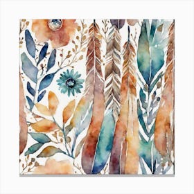 boho art leaves Canvas Print