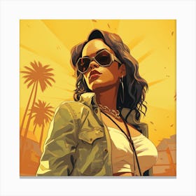 grand theft auto Rihanna Canvas Print