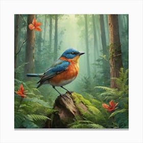 Bird In The Forest Art Print 0 Canvas Print