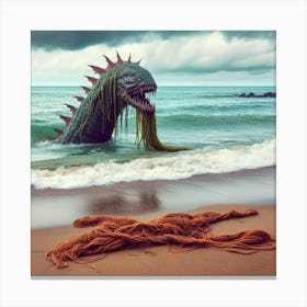 Monster On The Beach Canvas Print