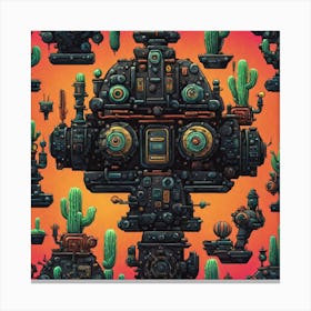 Cactus Robot Canvas Print