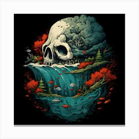 Skull In The Water 1 Canvas Print