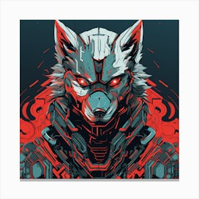 Wolf Cyber Warrior 1 Canvas Print