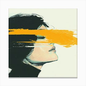 Girl With Yellow Paint On Her Face Canvas Print