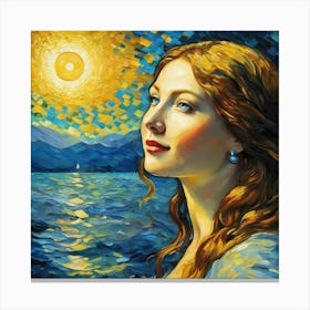 Woman By The Seaxvh Canvas Print