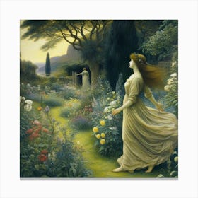 Girl In A Garden 2 Canvas Print