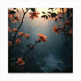 Flowers At Sunset Canvas Print