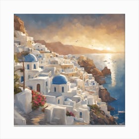 Sunset At Oia Canvas Print