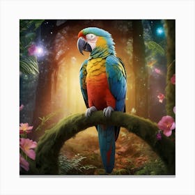 Parrot In The Forest Canvas Print