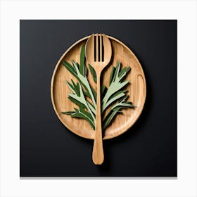 Moke Up Spoon Fork Knife Utensil Dining Bamboo Ecofriendly Branding Reusable Sustainable (3) Canvas Print