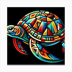 Geometric Art Turtle Canvas Print