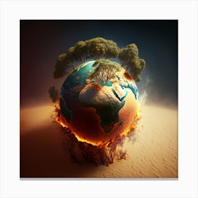 Earth On Fire Canvas Print