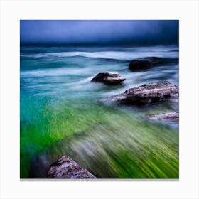 Rocky Shore At Dusk Canvas Print