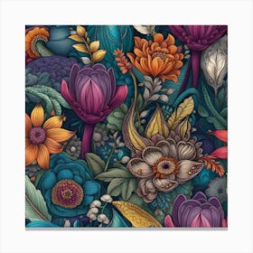 Floral Seamless Pattern 5 Canvas Print