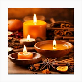 Candles And Spices Canvas Print