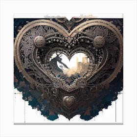 Metalic heart Ai Canvas Print