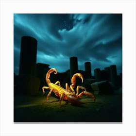 Scorpion In The Dark Canvas Print