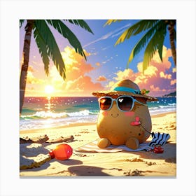 Potato On The Beach Canvas Print