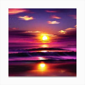 Sunset Over The Ocean 24 Canvas Print