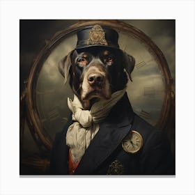 Dog With A Clock Canvas Print