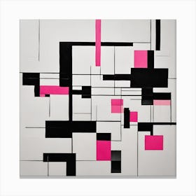 Pink Mondriaan Inspiration Canvas Print