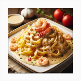 Pasta With Shrimp 2 Canvas Print