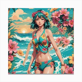 Hawaiian Girl Canvas Print