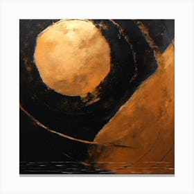 'Sunrise' Black And Gold Wall Art Canvas Print
